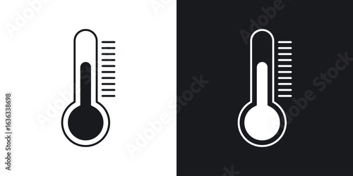 Thermometer icon flat, silhouette, vector illustrations. flat glyph designs