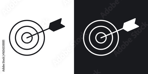 Target icon flat, silhouette, vector illustrations. flat glyph designs