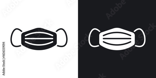 Surgical mask icon flat, silhouette, vector illustrations. flat glyph designs