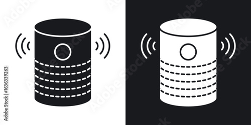 Smart speaker icon flat, silhouette, vector illustrations. flat glyph designs