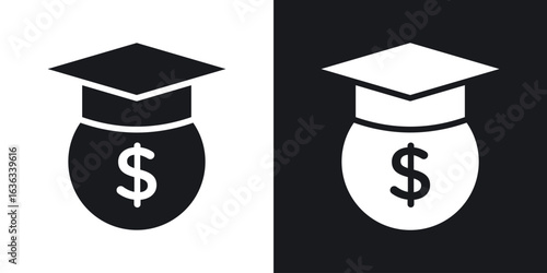 Scholarship icon flat, silhouette, vector illustrations. flat glyph designs