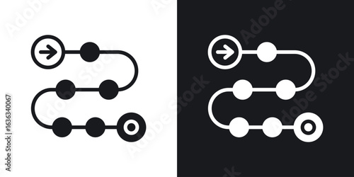 Roadmap icon flat, silhouette, vector illustrations. flat glyph designs