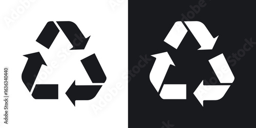 Recycle icon flat, silhouette, vector illustrations. flat glyph designs