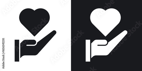 Philanthropy icon flat, silhouette, vector illustrations. flat glyph designs