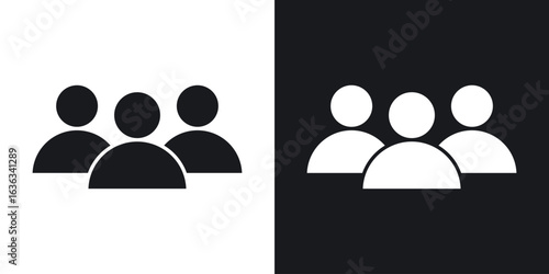 People group icon flat, silhouette, vector illustrations. flat glyph designs