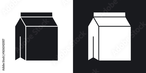 Milk carton icon flat, silhouette, vector illustrations. flat glyph designs