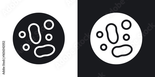 Microorganism icon flat, silhouette, vector illustrations. flat glyph designs