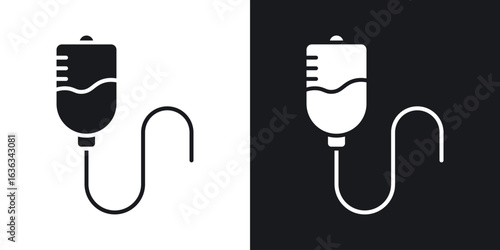 IV bag icon flat, silhouette, vector illustrations. flat glyph designs