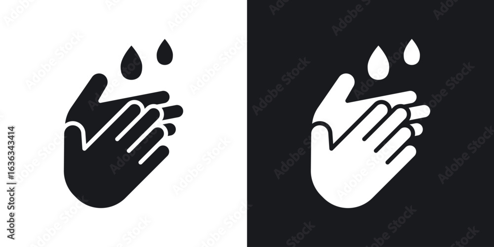 Fototapeta premium Handwashing icon flat, silhouette, vector illustrations. flat glyph designs