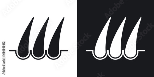 Hair icon flat, silhouette, vector illustrations. flat glyph designs