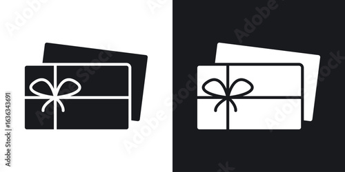 Gift voucher icon flat, silhouette, vector illustrations. flat glyph designs