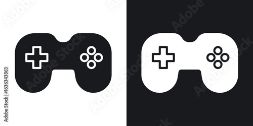 Game controller icon flat, silhouette, vector illustrations. flat glyph designs