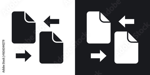 File transfer icon flat, silhouette, vector illustrations. flat glyph designs