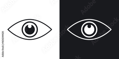 Eye icon flat, silhouette, vector illustrations. flat glyph designs