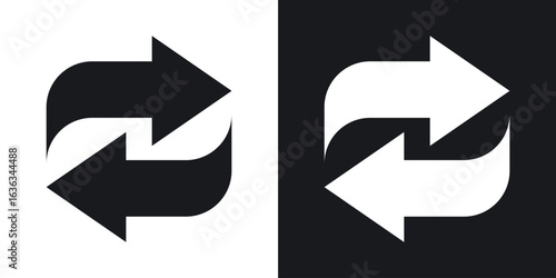 Exchange icon flat, silhouette, vector illustrations. flat glyph designs