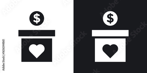 Donations icon flat, silhouette, vector illustrations. flat glyph designs