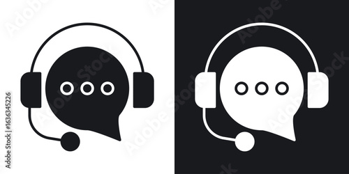 Customer service icon flat, silhouette, vector illustrations. flat glyph designs