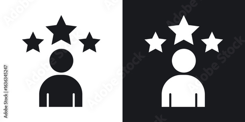 Customer loyalty icon flat, silhouette, vector illustrations. flat glyph designs