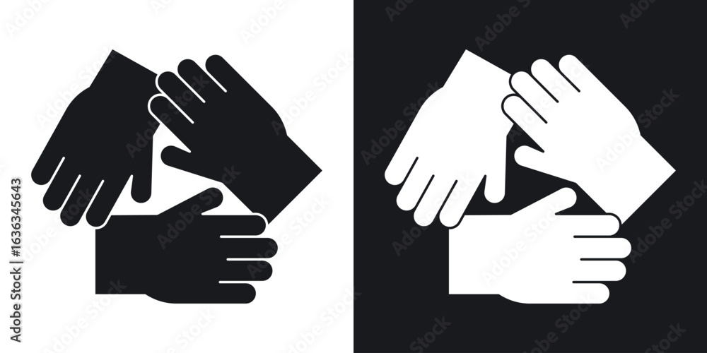 Obraz premium Collaboration icon flat, silhouette, vector illustrations. flat glyph designs