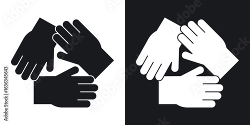 Collaboration icon flat, silhouette, vector illustrations. flat glyph designs