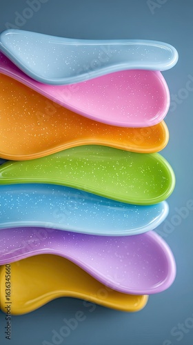 Abstract Colorful Gradient Mesh with Organic Shapes