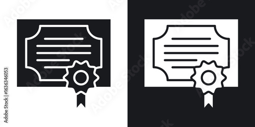 Certificate icon flat, silhouette, vector illustrations. flat glyph designs