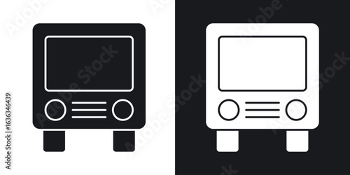 Bus icon flat, silhouette, vector illustrations. flat glyph designs