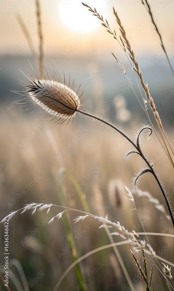 Obraz premium Soft oval fade framing a tiny seed pod. AI GENERATED. 