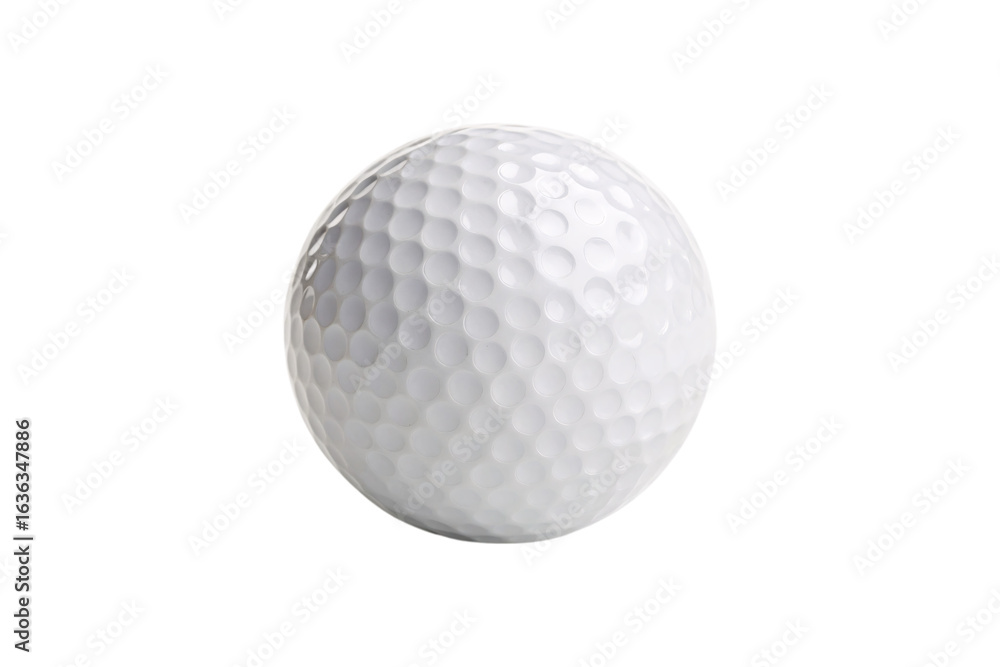 White golf ball with classic dimpled surface pattern for professional sports and recreation, isolated on a transparent background White golf ball with classic dimpled surface pattern for professional sports and recreation, isolated on a transparent background
