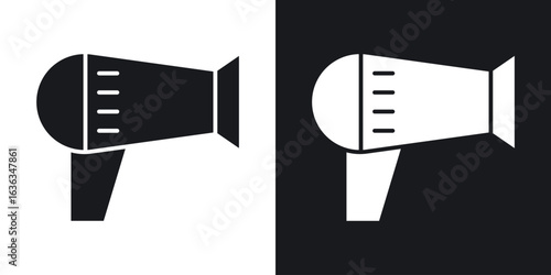 Hair dryer icon flat, silhouette, vector illustrations. flat glyph designs