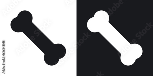 Bones icon flat, silhouette, vector illustrations. flat glyph designs