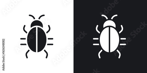 Bug icon flat, silhouette, vector illustrations. flat glyph designs