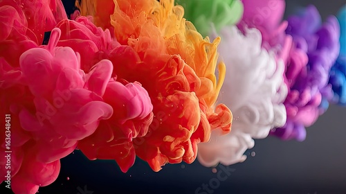Abstract Colorful Ink in Water Diffusion
