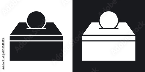 Donation box icon flat, silhouette, vector illustrations. flat glyph designs