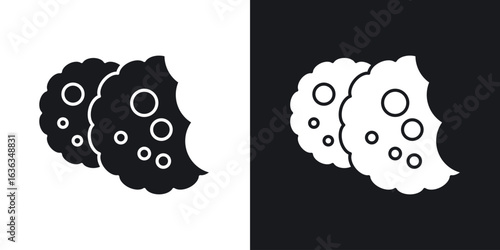 Cookie icon flat, silhouette, vector illustrations. flat glyph designs