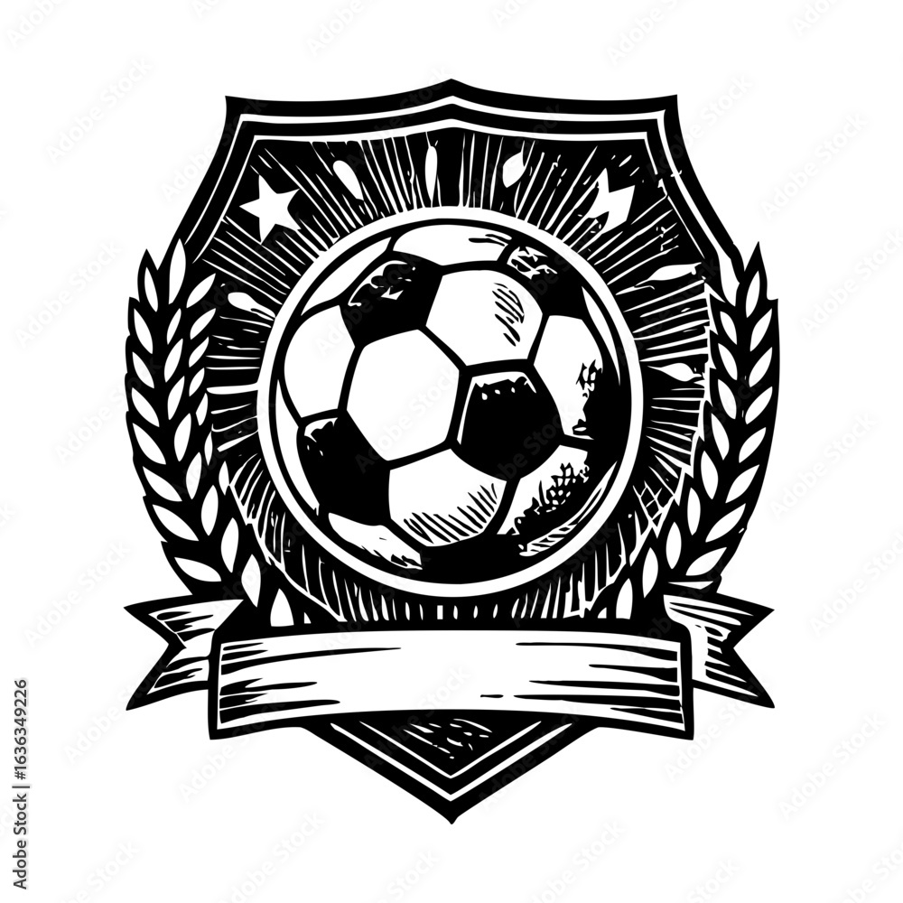 Obraz premium A vintage style illustration of a soccer badge 