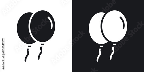Balloon icon flat, silhouette, vector illustrations. flat glyph designs