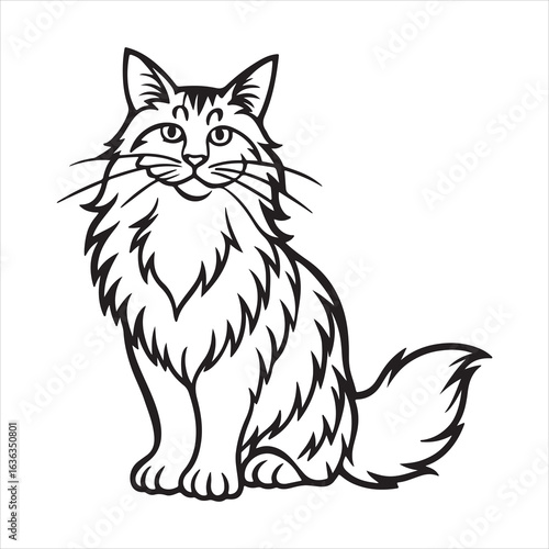 Capturing the Serene and Gentle Nature of a Maine Coon Cat Lounging Peacefully in a Sunlit Home