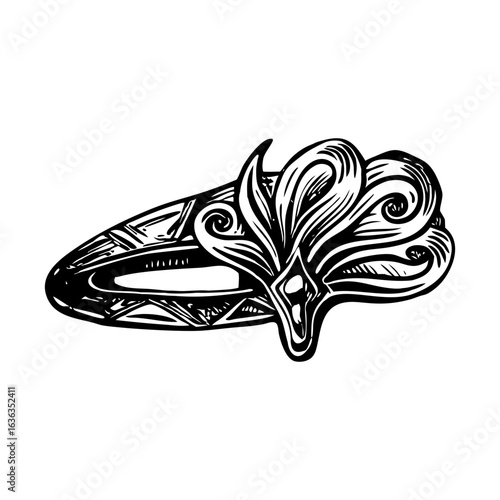 A glyph style illustration depicting decorative hairpin