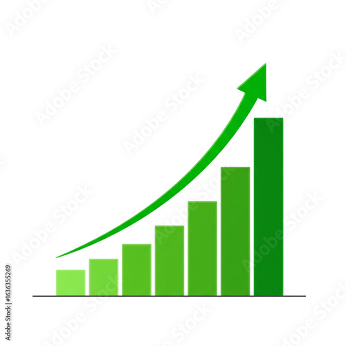 Dynamic green bar graph with upward trending arrow illustrates impressive business growth and financial success, perfect for reports and presentations Free Download Dynamic green bar graph with upward trending arrow illustrates impressive business growth and financial success, perfect for reports and presentations - GFXLoad
