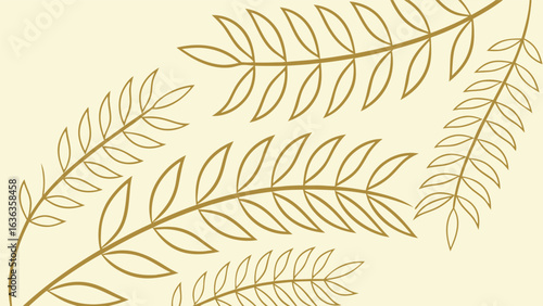 Elegant botanical leaf branch pattern design with a vintage style, perfect for adding a touch of nature and sophistication to any project