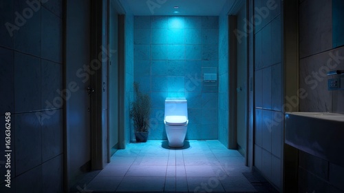 Modern night bathroom toilet