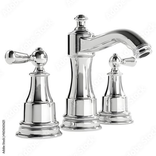Chrome three hole faucet