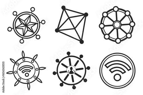 set of icons of symbols
