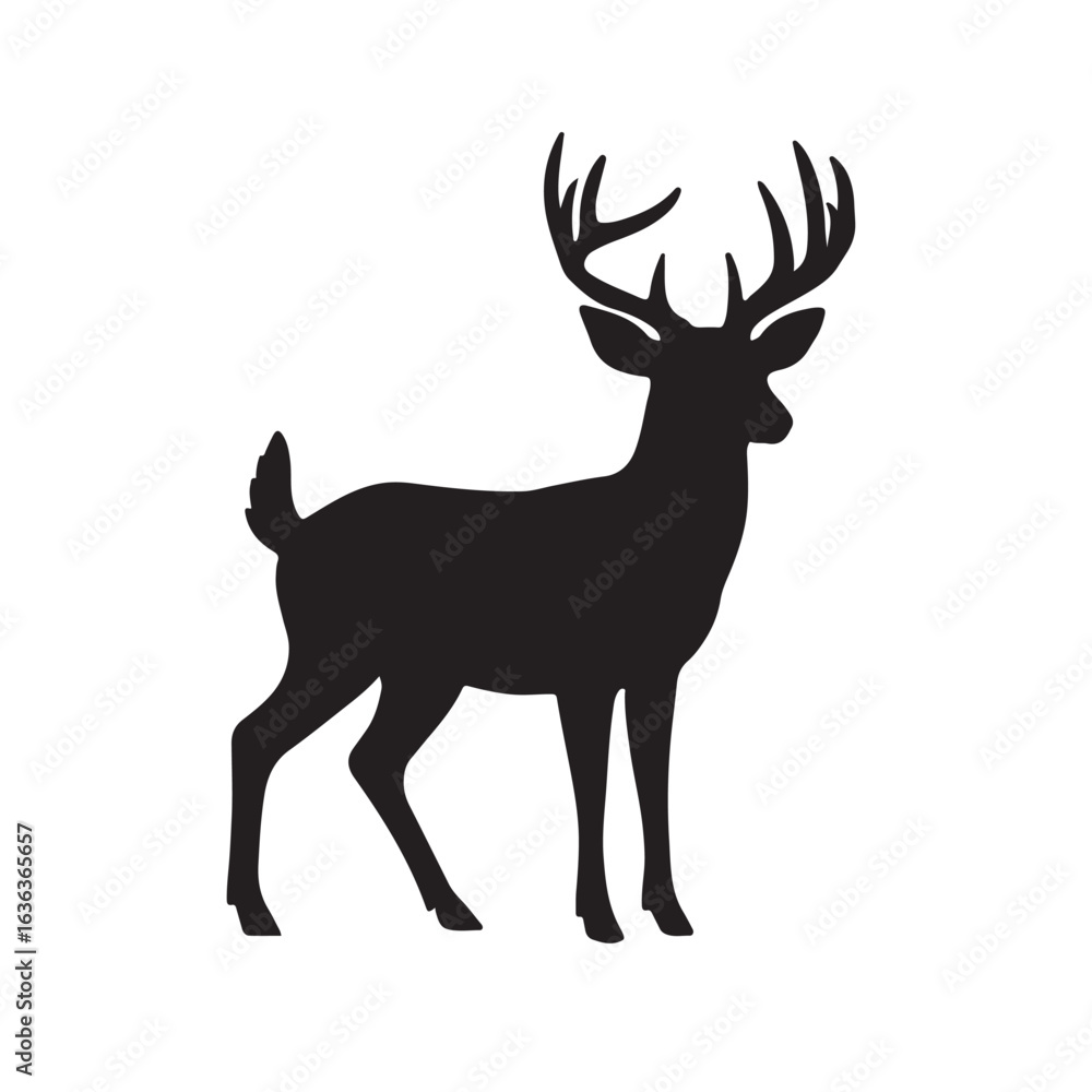 Fototapeta premium Elegant Forest Deer Silhouette Vector