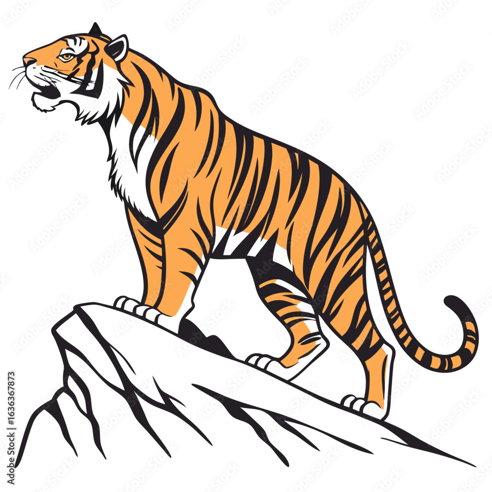 Obraz premium tiger on white background