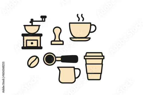 Coffee preparation tools and accessories for a perfect brew at home or cafe setting