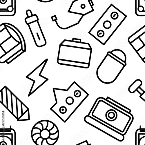 seamless pattern with school supplies