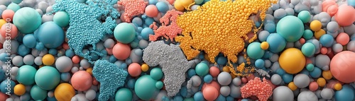 Enveloping a world in vibrant conversation, chat bubbles weave stories in myriad languages