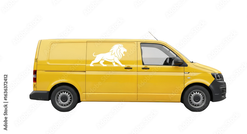 Obraz premium Yellow Van Sporting Lion Silhouette